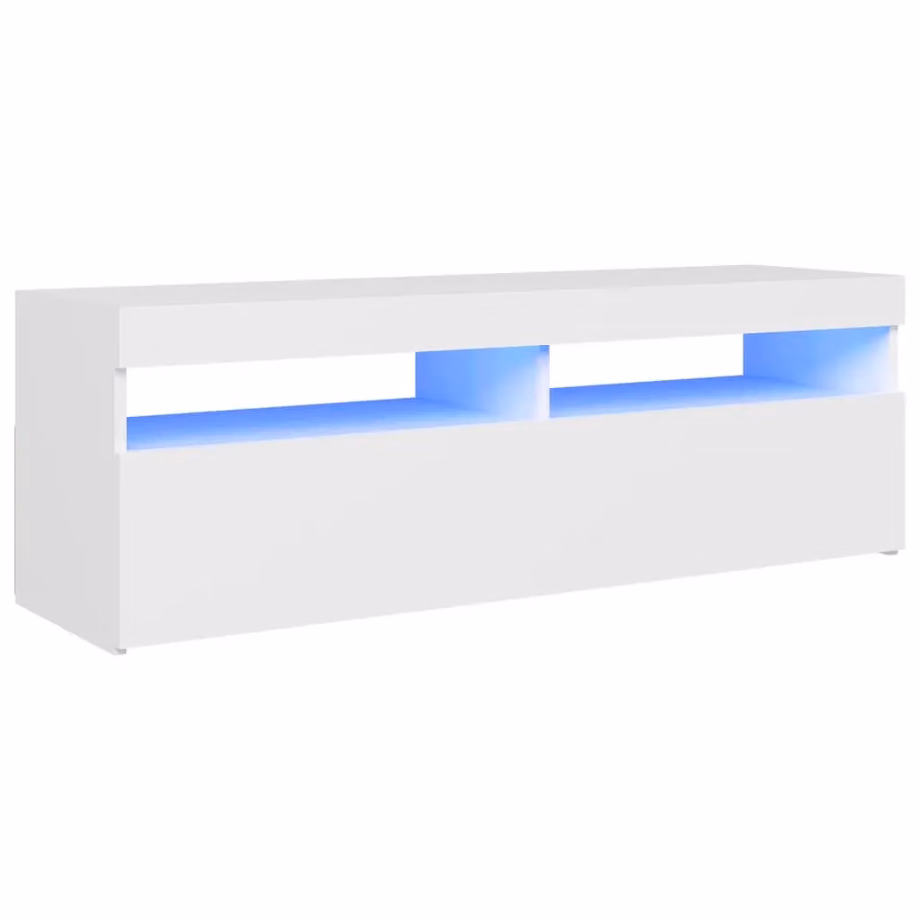 Berkfield Home Modern Glossy White TV Cabinet with LED Lights W/D/H: 120 x 35 x 40 cm – 2