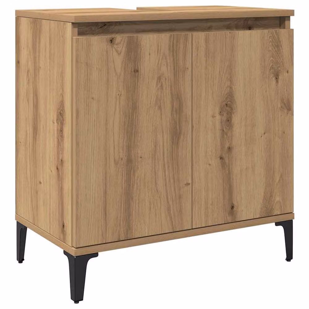 Berkfield Home Artisan Oak Sink Cabinet in Brown, W/D/H: 58 x 33 x 60 cm – 2