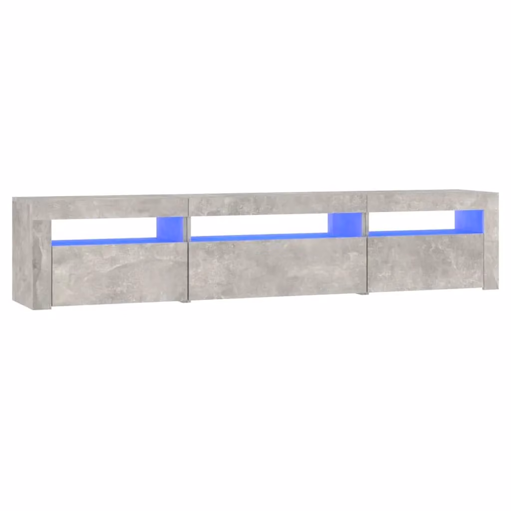 Berkfield Home Modern TV Cabinet with LED Lights in Concrete Grey, W: 195 cm, D: 40 cm, H: 40 cm – 2