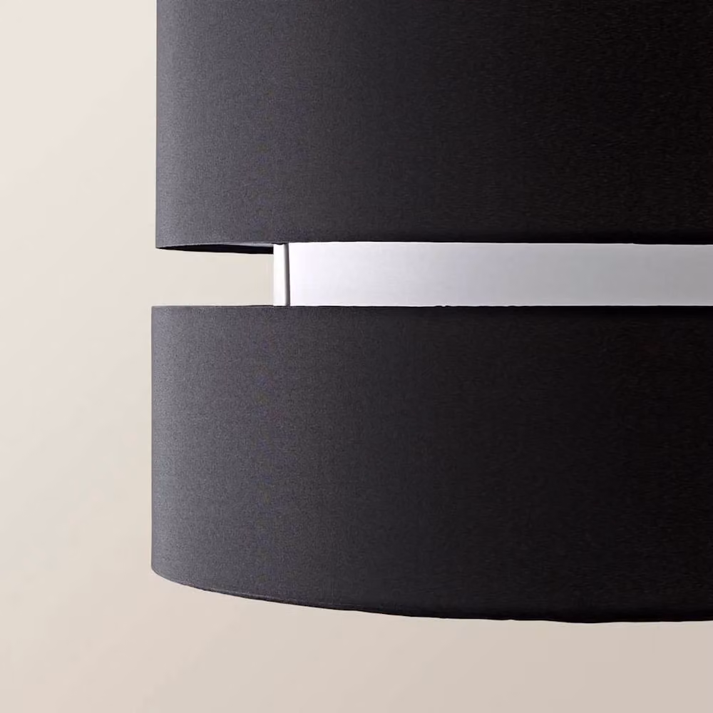 FORGEVIO Modern Black Fabric Drum Cylinder Light Shade – 2