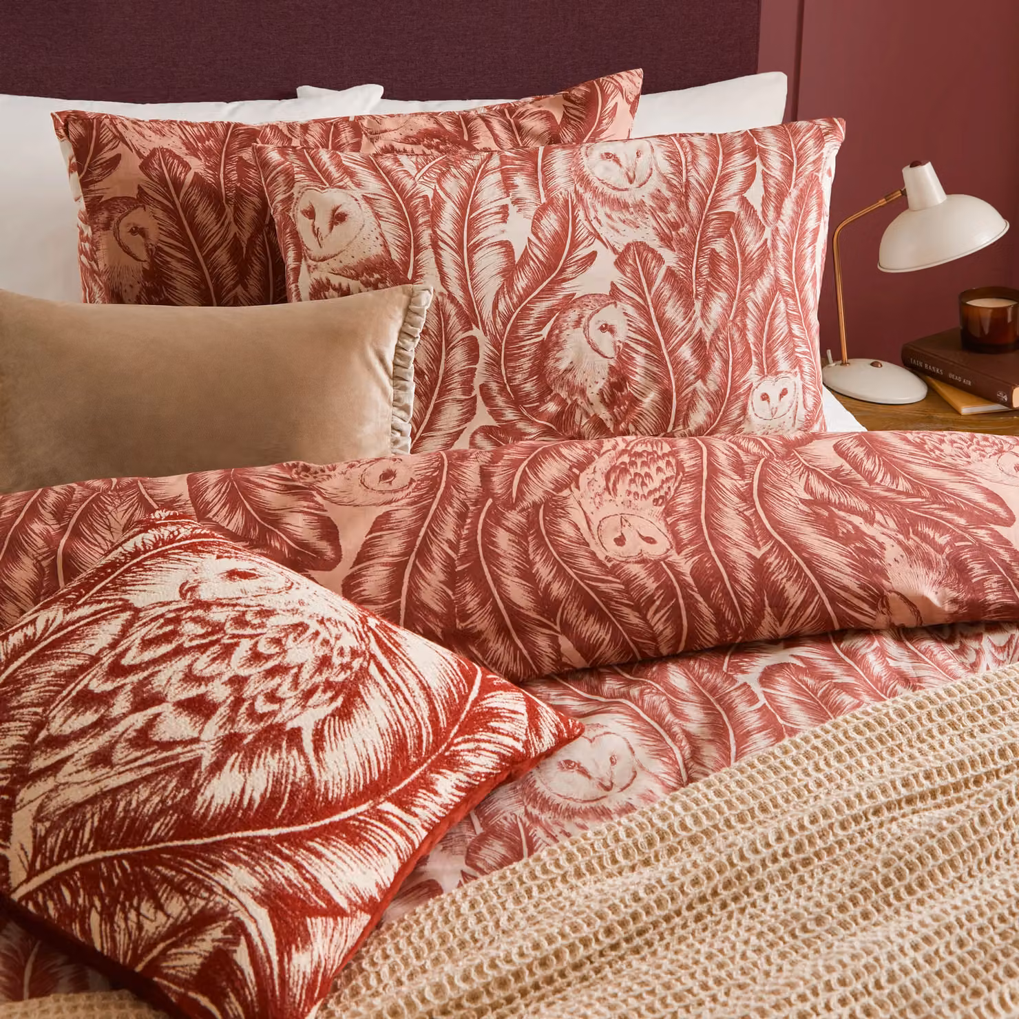 Wylder Albus Floral Cotton Duvet Cover Set in Red, W/D/H: 140 x 200 cm – 2