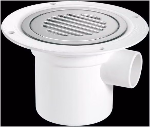 McAlpine TSG3SS-SL-NSC 75mm Vertical Water Seal Trapped Gully with Clamp Ring and Cover in White – 1
