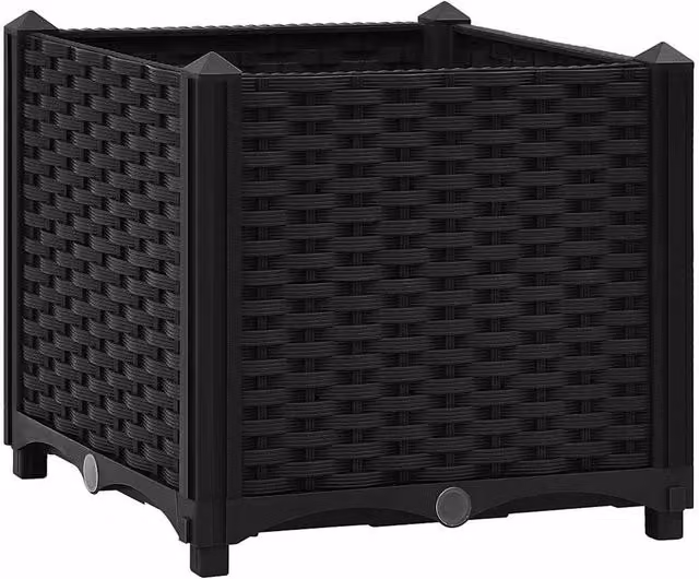 Berkfield Home Black Polypropylene Raised Bed W/D/H: 40 x 40 x 38 cm