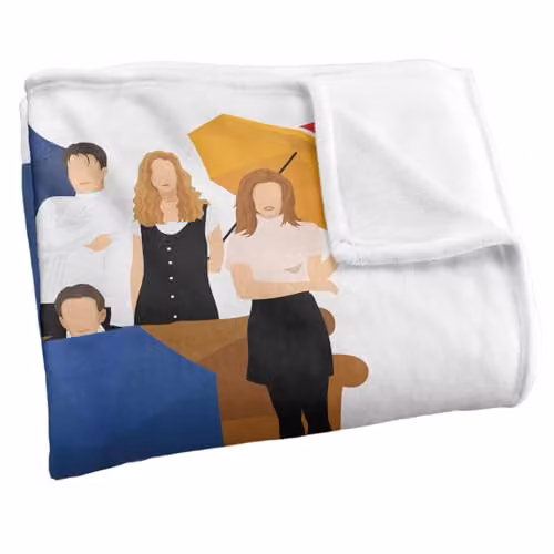 Warner Bros. Friends Colour Cut Out Super Soft Fleece Throw Blanket, Multicolour, W: 152.4 cm x H: 152.4 cm – 2