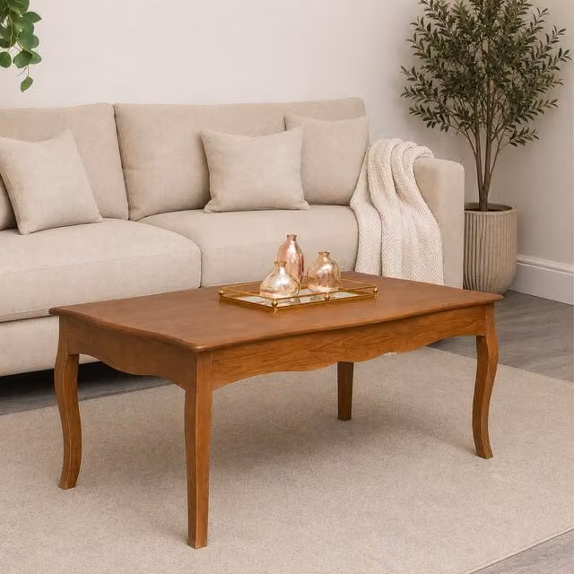 Melody Maison Ashwell Rectangular Coffee Table in Brown Wood