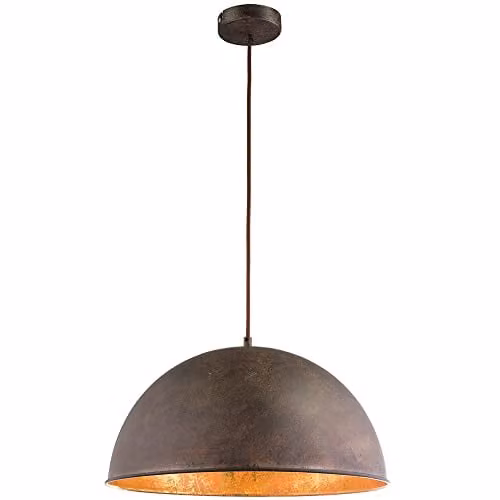 Globo Lighting Xirena Dome Pendant Ceiling Light in Rust and Gold/Brass, W/D/H: 41 x 41 x 41 cm – 1