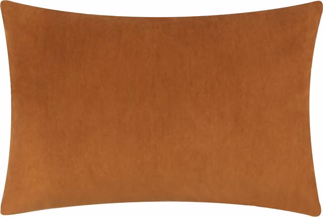 Make It A Home Velvet and Linen Rectangular Cushion Cover in Brown and Orange