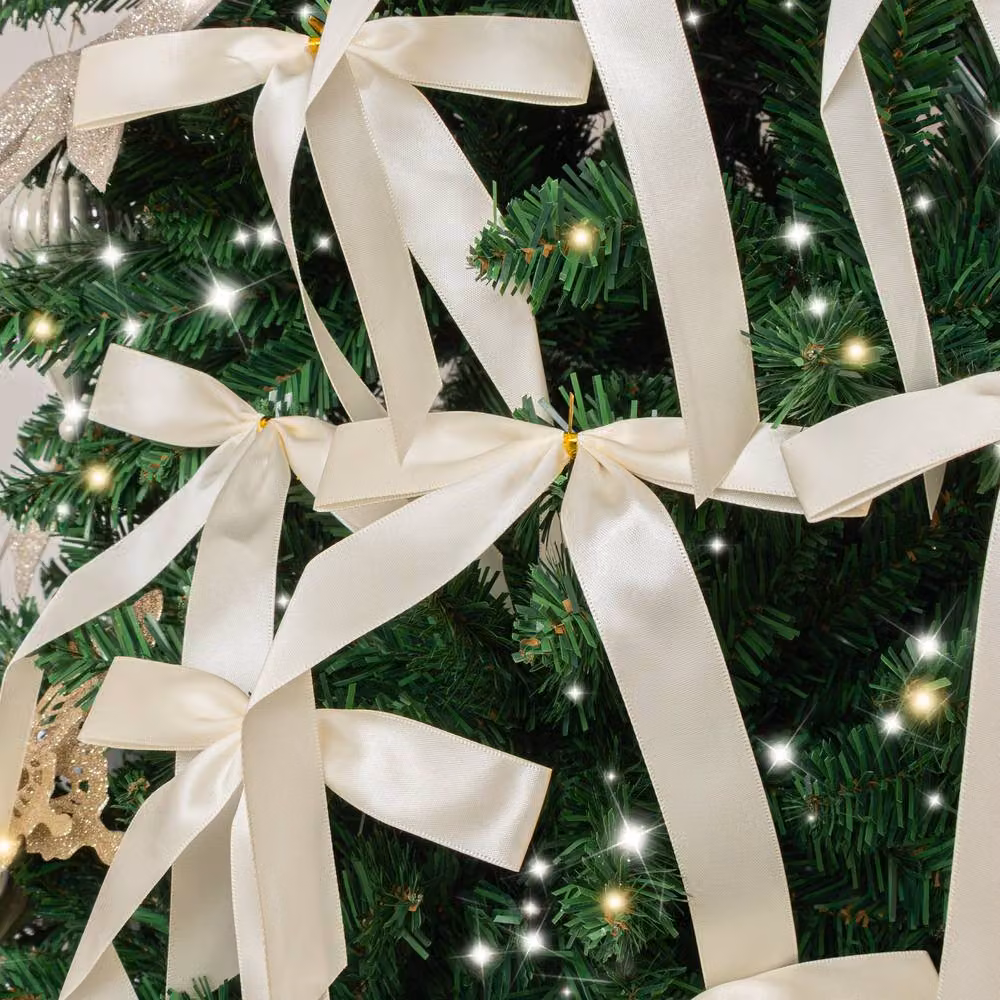 Melody Maison Set of 10 Cream Textile Christmas Hanging Pendant Decorations – 2