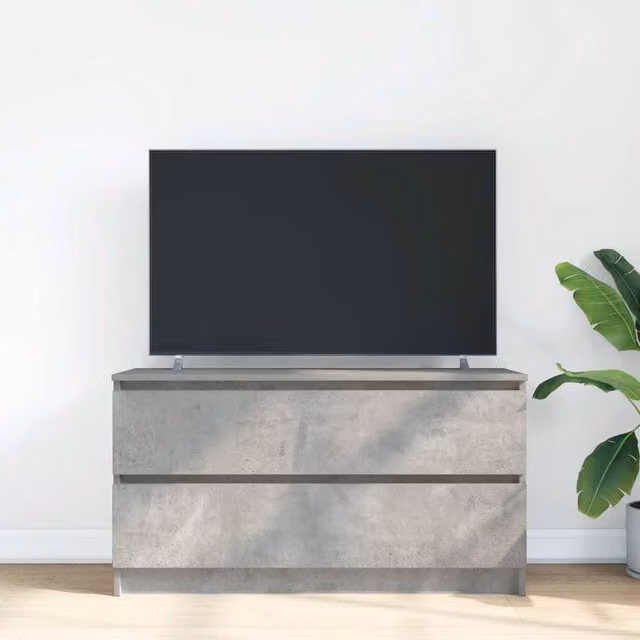 Berkfield Home TV Cabinet in Concrete Grey, Engineered Wood, W/D/H: 100 x 35 x 54 cm