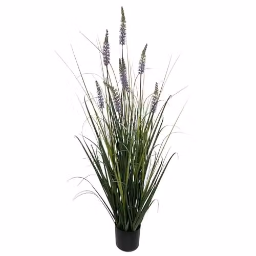 Leaf Design UK 125cm Artificial Lavender Grass in Green with Pot