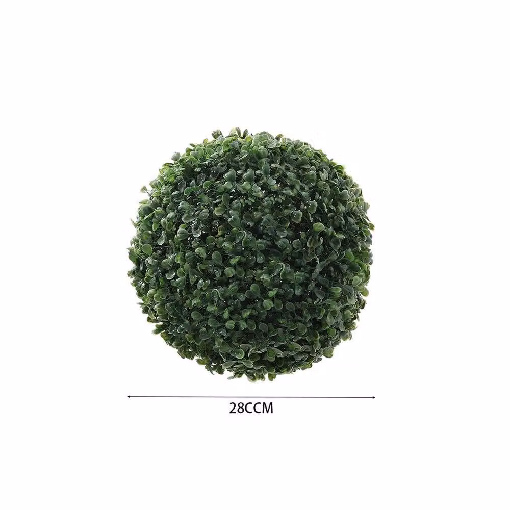 KORVIXA Green Faux Boxwood Hanging Balls for Garden and Patio, Diameter: 28 cm – 2