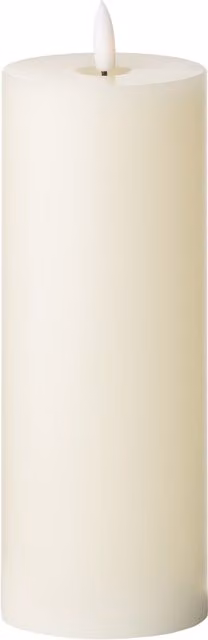 Luxer Collection Natural Glow LED Ivory Pillar Candle Set with Flicker Effect and Timer, White