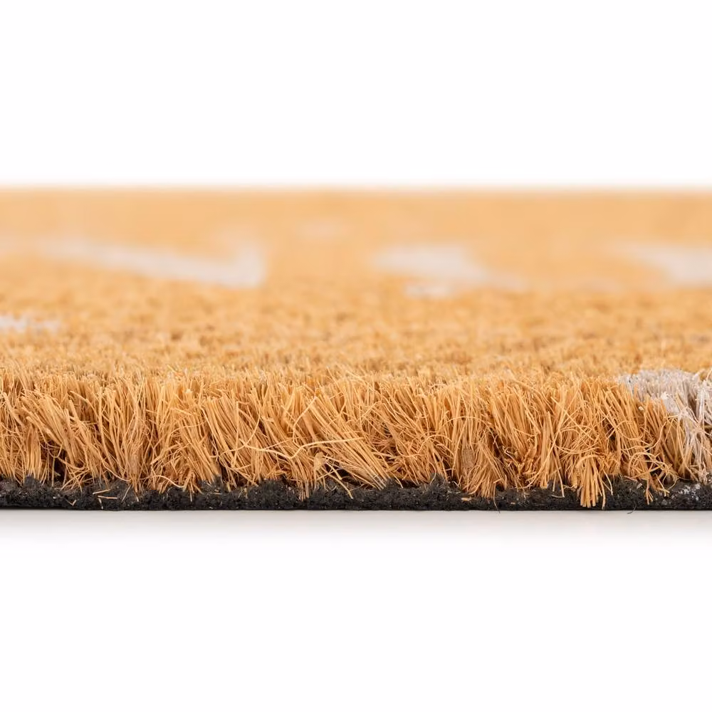 Kukoon Natural Coir Front Door Mat with Beige Bunny Design, W: 45 cm, D: 70 cm – 3