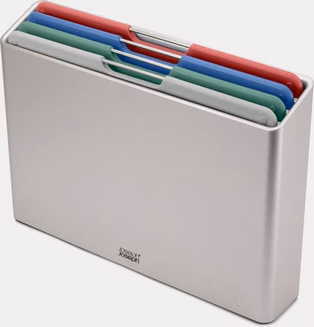 Joseph Joseph Folio 4 Piece Large Chopping Board Set, Multicolour, Reversible and Non-Slip