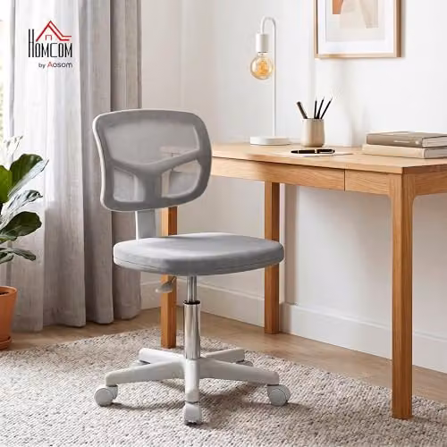 Vinsetto Swivel Task Chair in Grey Fabric for Home Office – 2