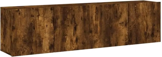 Berkfield Home Wall-mounted TV Cabinets in Smoked Oak Brown, 2 Pieces, W/D/H: 80 x 30 x 41 cm – 1