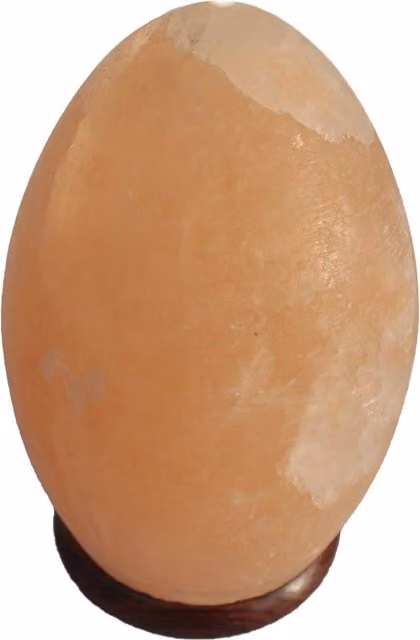 KDMK Himalayan Salt Lamp Egg with Wooden Base, Brown