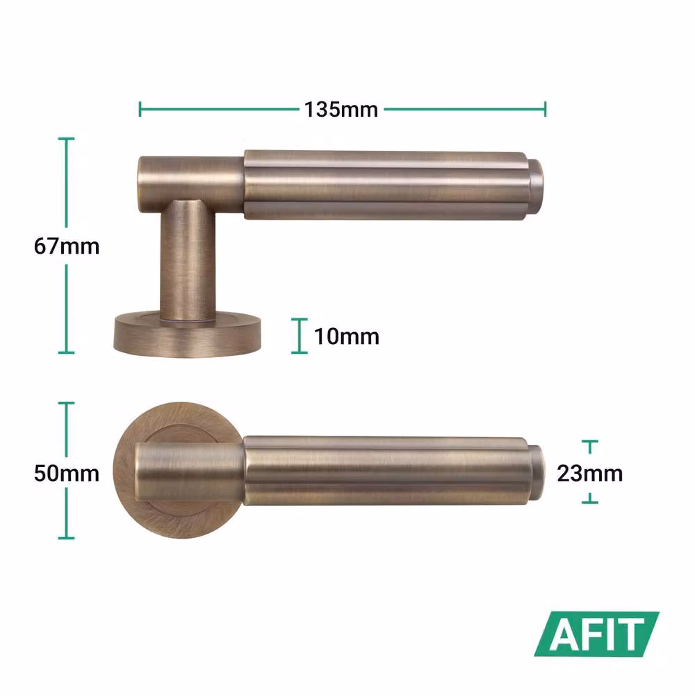AFIT Antique Brass Door Handle Latch Set in Bronze – 4