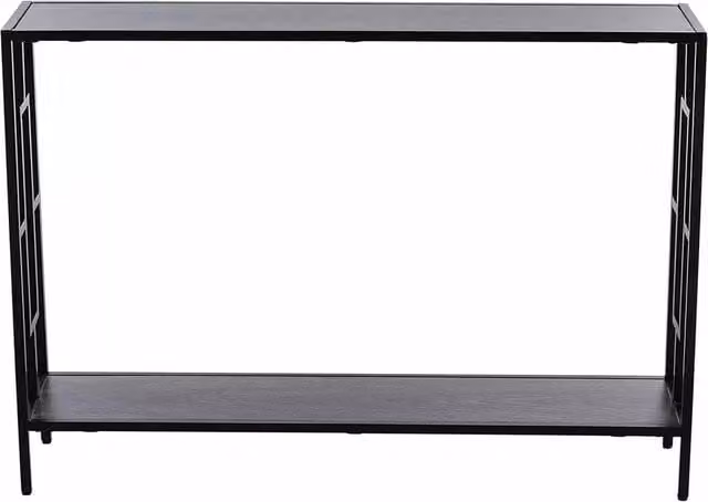 FORGEVIO Industrial Narrow Slim Console Table in Black for Hallways and Living Rooms, H 106.0 cm x W 76.0 cm x D 20.0 cm – 1