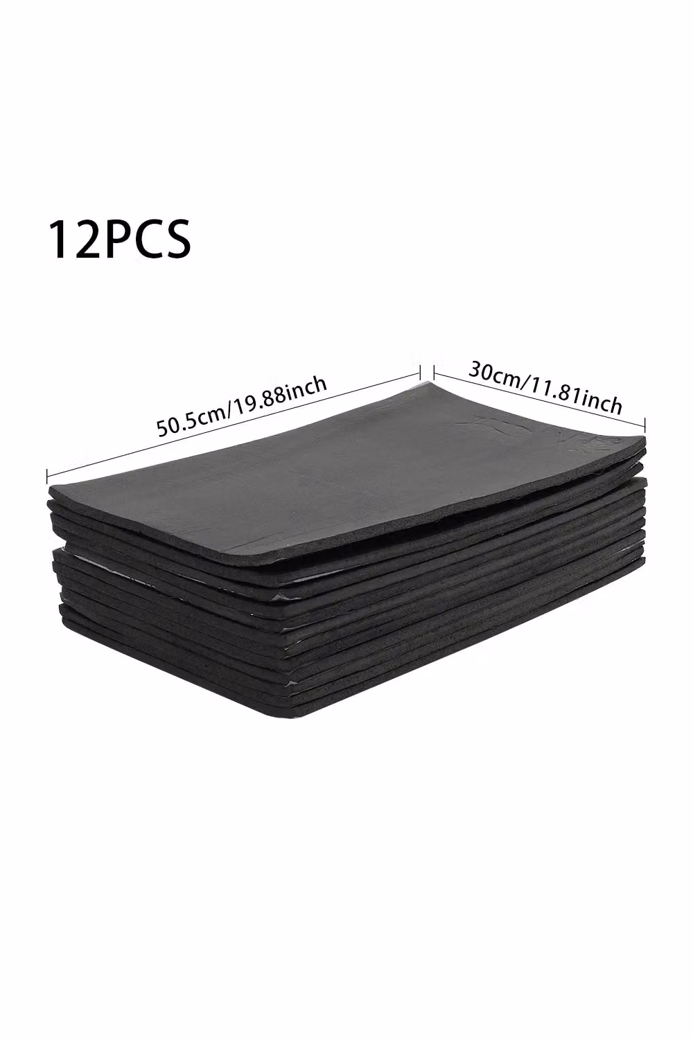 Living and Home 12pcs Self Adhesive Black Rubber Heat and Sound Insulation Mats – 5
