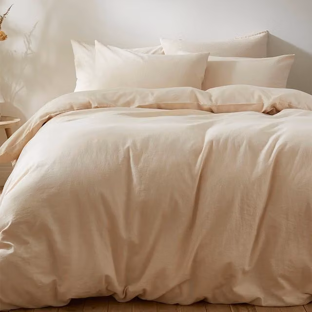 Martex Touch of Linen Double Duvet Cover Set in Beige
