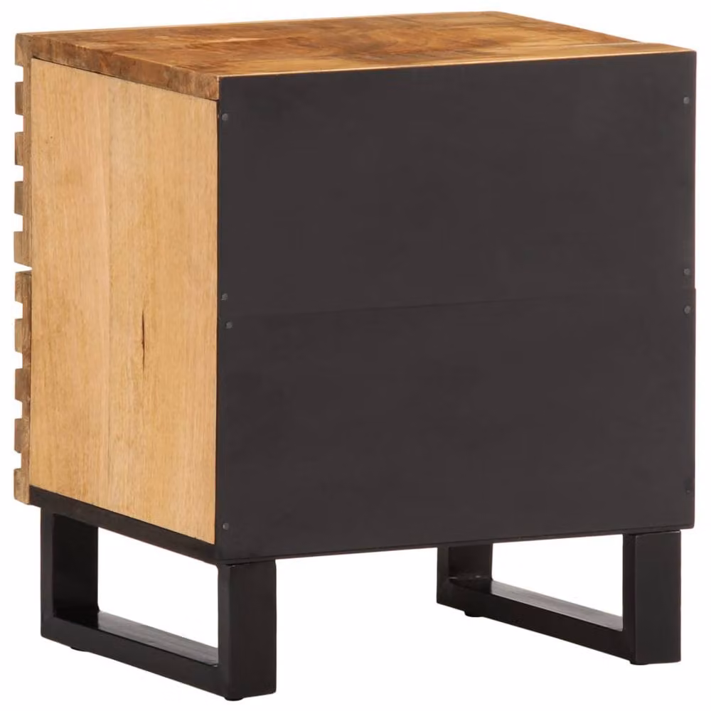 Berkfield Home Set of 2 Solid Mango Wood Bedside Cabinets in Brown, W/D/H: 40 x 34 x 46 cm – 6