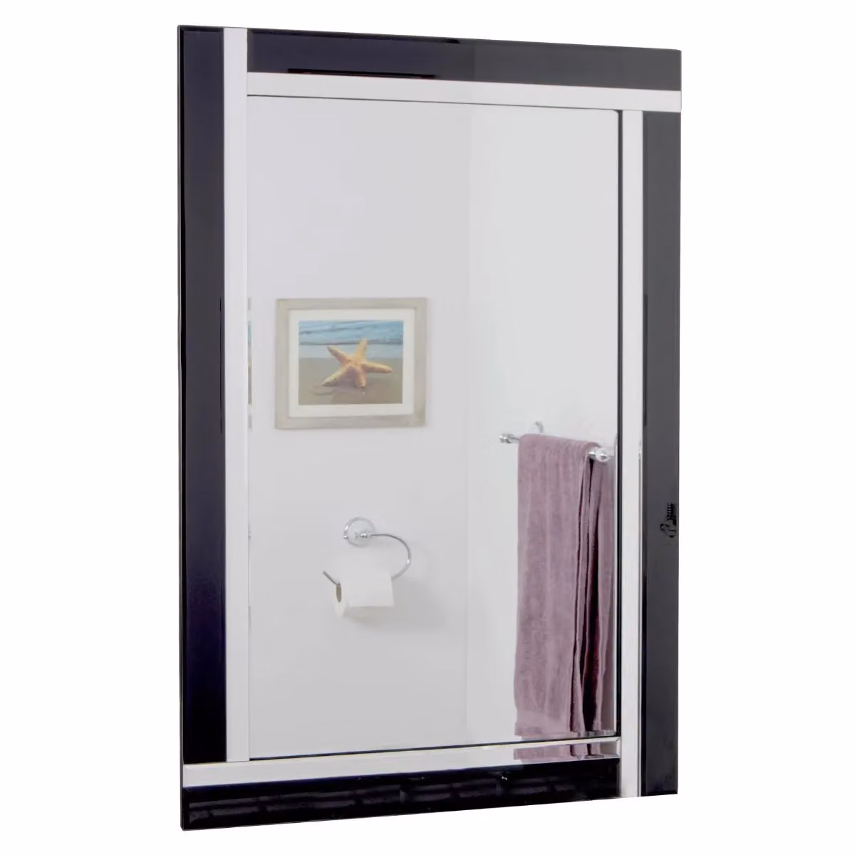MirrorOutlet Antique Rectangular Glass Wall Mirror in Silver or Black, W: 68 cm, H: 58 cm – 4