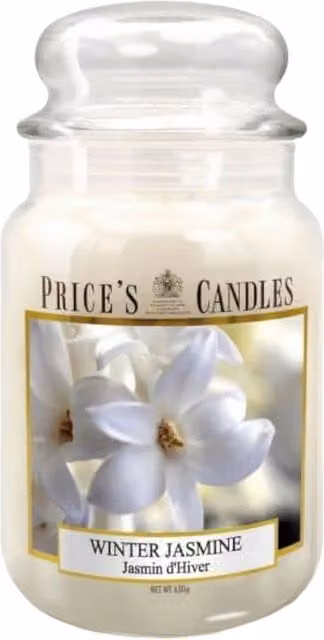 Price's Candles Winter Jasmine Scented Jar Candle, Large, White
