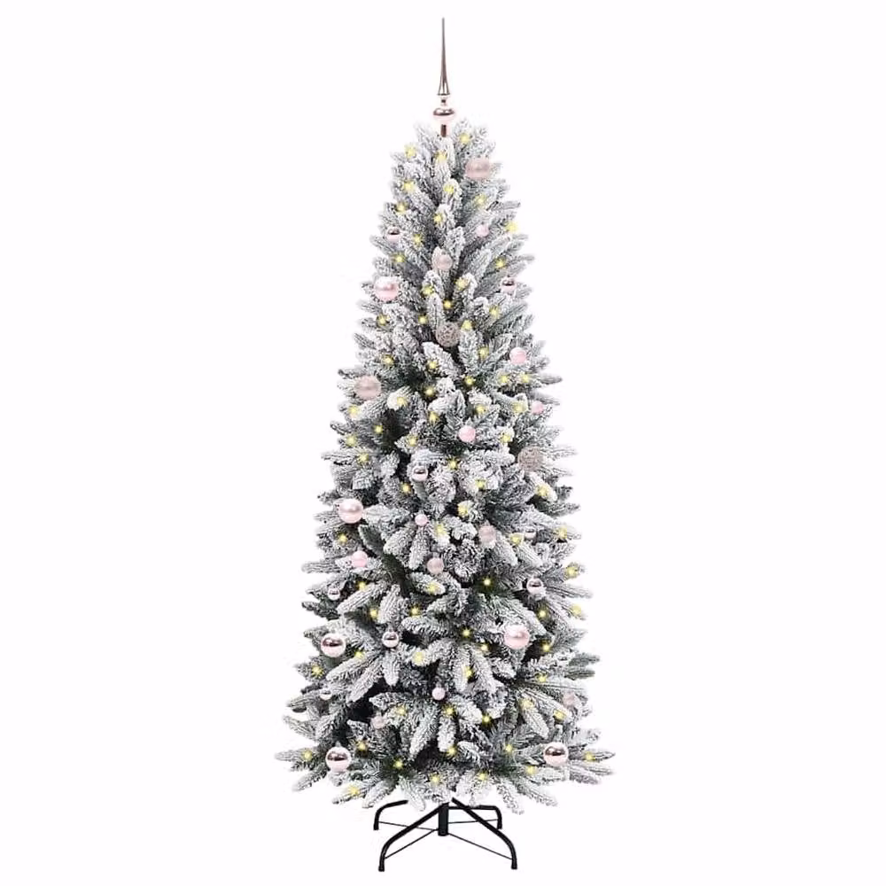 Berkfield Home Artificial Green Christmas Tree with 150 White LEDs, H x W x D: 150 x 63 x 63 cm – 2