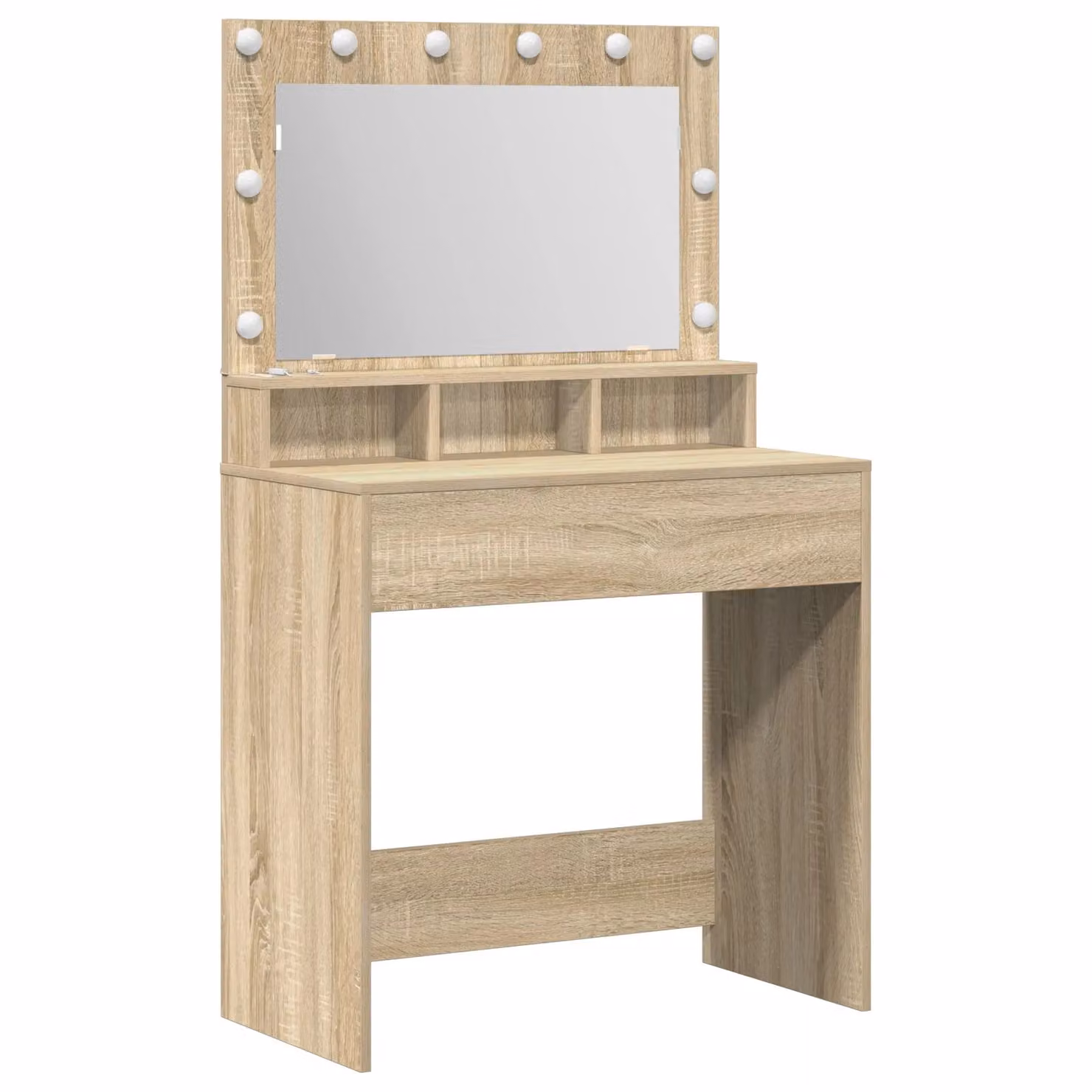 Berkfield Home Hollywood LED Dressing Table in Sonoma Oak Brown, W: 79 cm, D: 41 cm, H: 135 cm – 2
