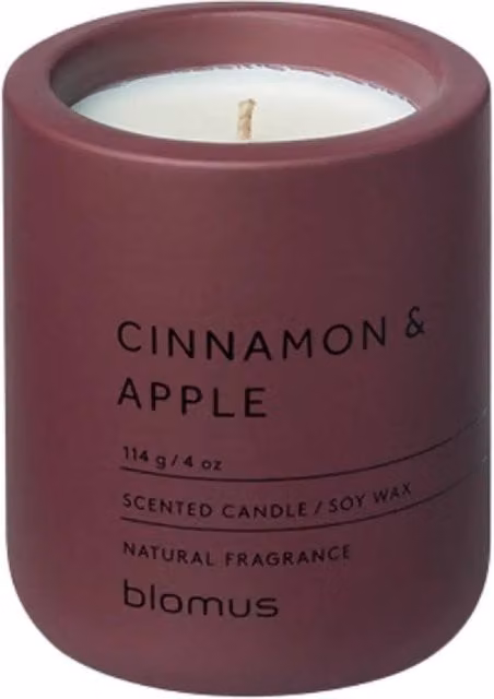 Blomus FRAGA Cinnamon & Apple Scented Votive Candle, Port in Wine, Red