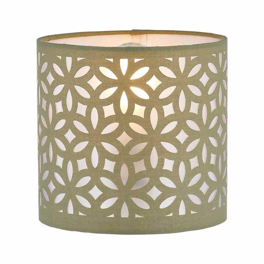 First Choice Lighting Green Fabric Cylinder Table Lamp Shade, Diameter: 15.5 cm – 2