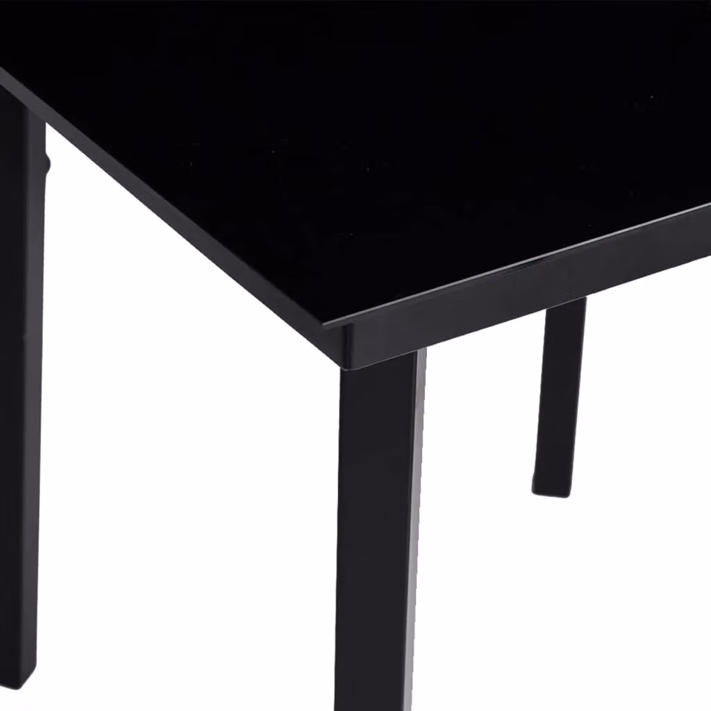 Berkfield Home Garden Dining Table in Black Steel and Glass, W/D/H: 140 x 70 x 74 cm – 3