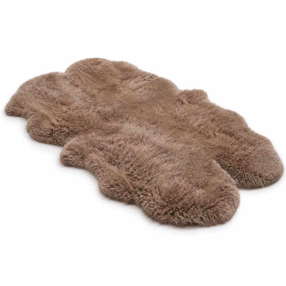 Infinity Leather Natural Wool Sheepskin Rug in Beige, W: 180 cm, D: 110 cm – 2
