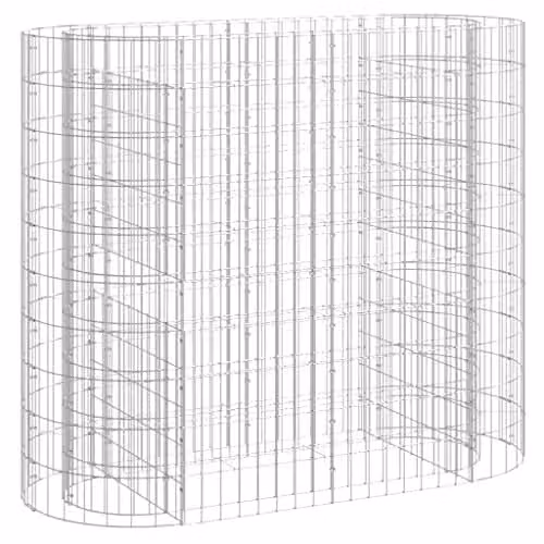 vidaXL Silver Galvanised Steel Stone Gabion Raised Bed W/D/H: 120 x 50 x 100 cm – 1