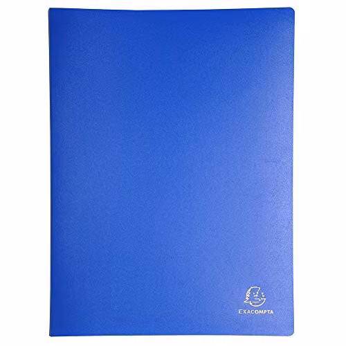 Exacompta OPAK A4 Document Cover with 80 Clear Crystal Pockets, Blue, W: 24 cm, H: 32 cm