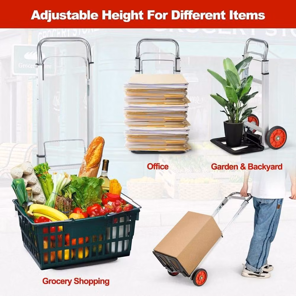 Kelvenix Heavy Duty Folding Hand Truck Sack Barrow in Silver Aluminium – 3