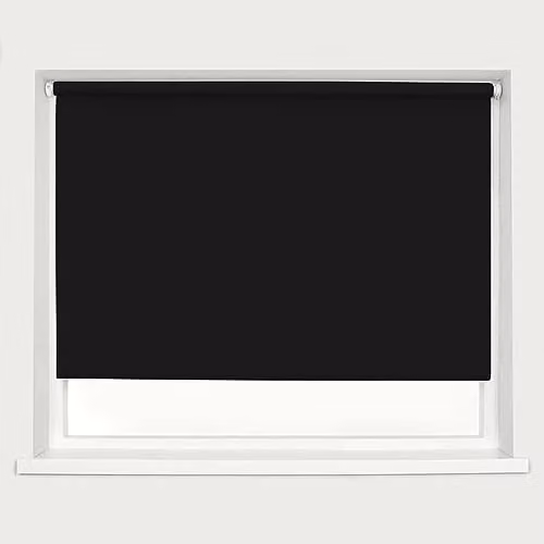 Caecus Blackout Roller Blind, Black, W: 120 cm, H: 210 cm