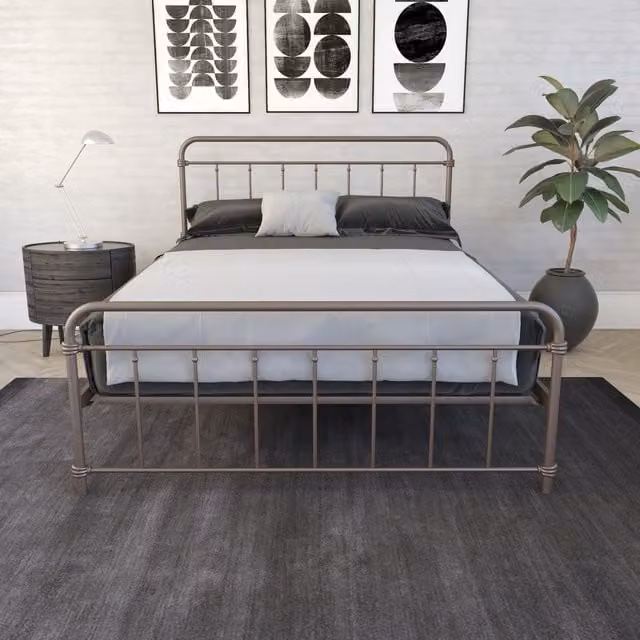 Dorel Home Wallace Metal Bed in Bronze, W/D/H: 180 x 200 cm