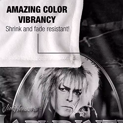 LOGOVISION Jim Henson Labyrinth Silver Portrait Maze Super Soft Fleece Throw Blanket in White, W/D/H: 152 x 127 cm – 3