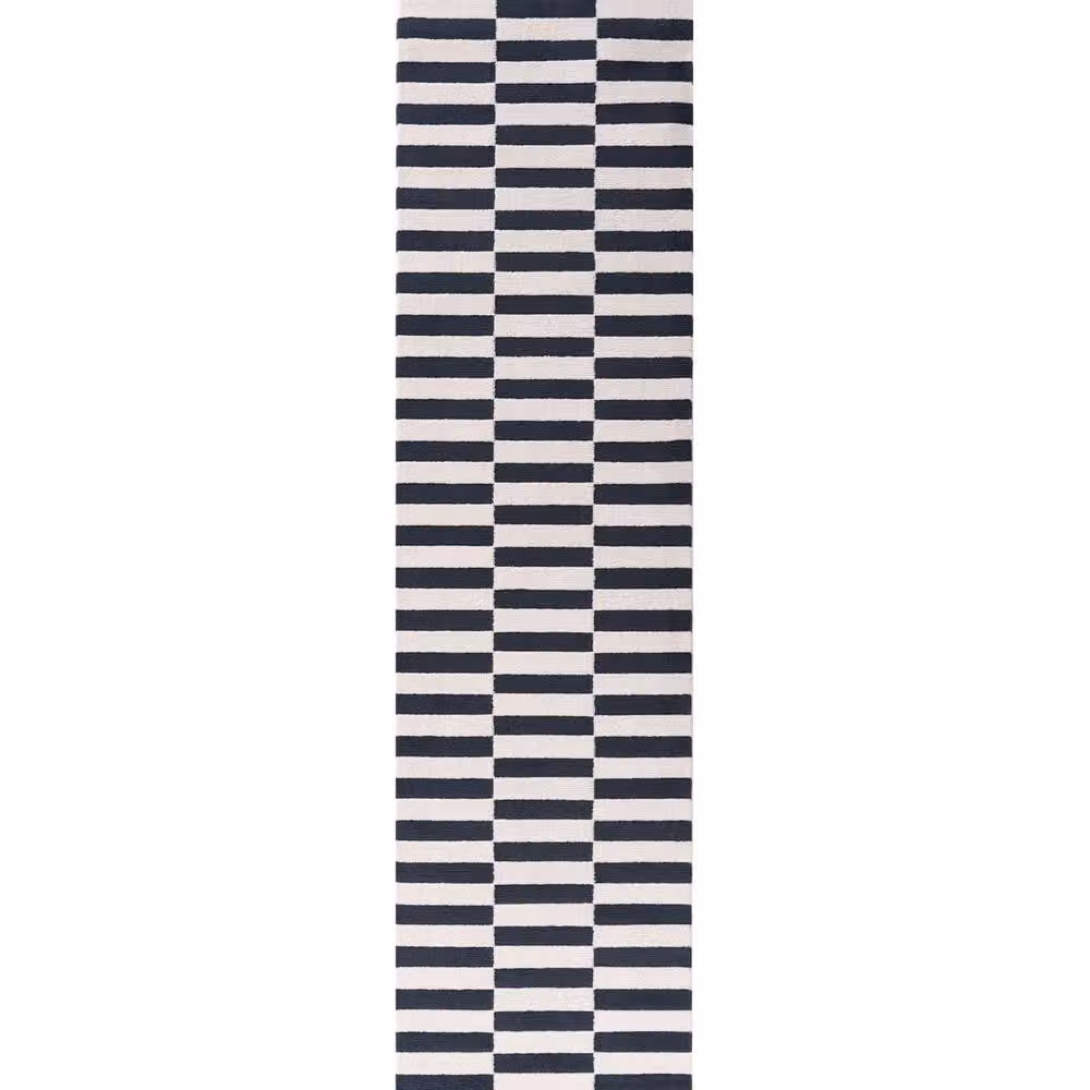THE RUGS Loft Striped Soft Pile Area Rug in Navy Blue, W: 120 cm, L: 170 cm – 8