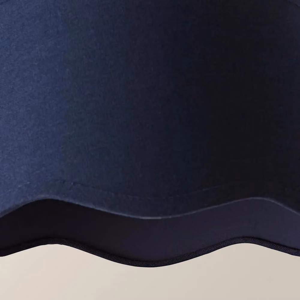ValueLights Mabel Small Scallop Edge Linen Lamp Shade in Blue, Diameter: 20 cm – 4