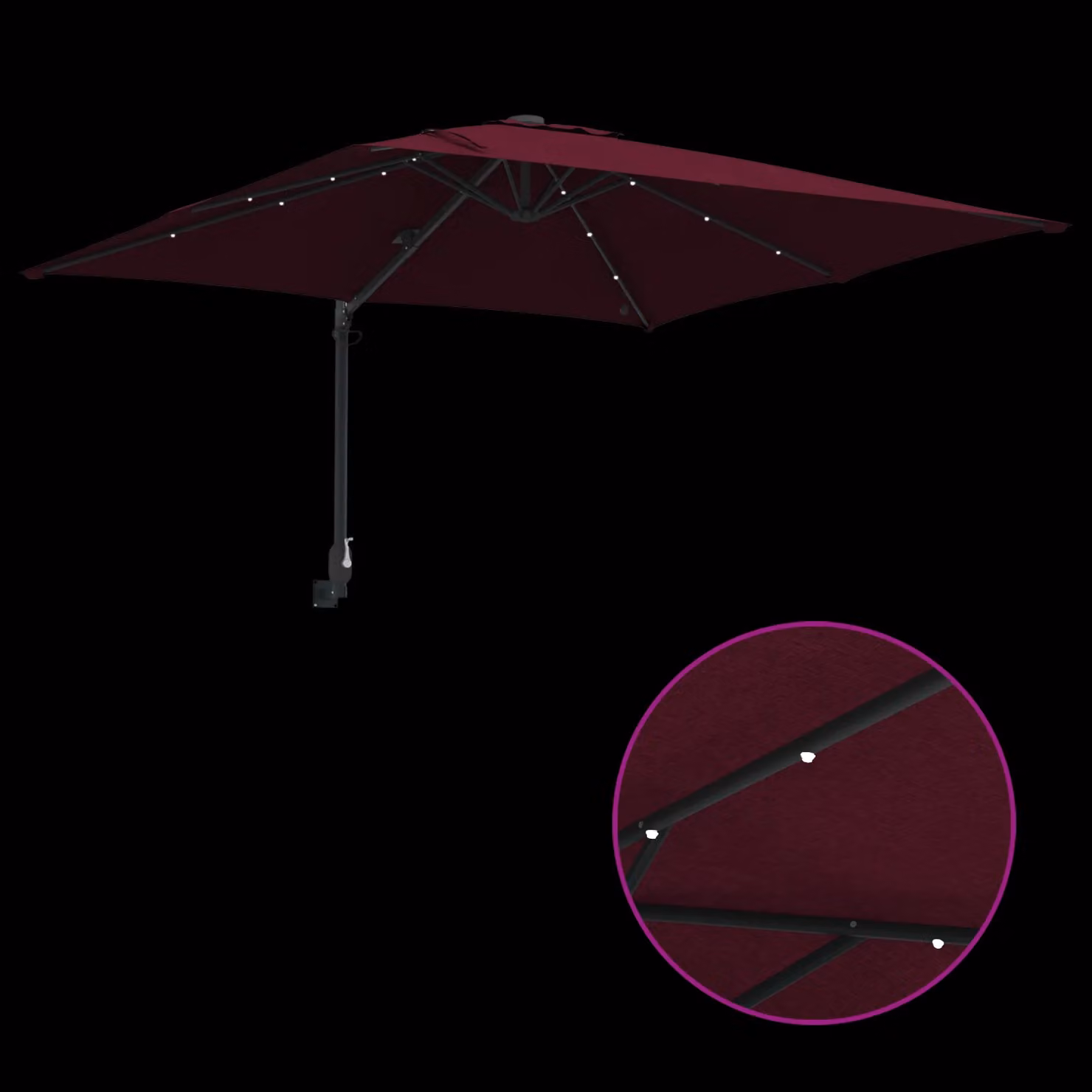 Berkfield Home Garden Parasol in Bordeaux Red, W/D/H: 248.5 x 247.5 x 119 cm – 5