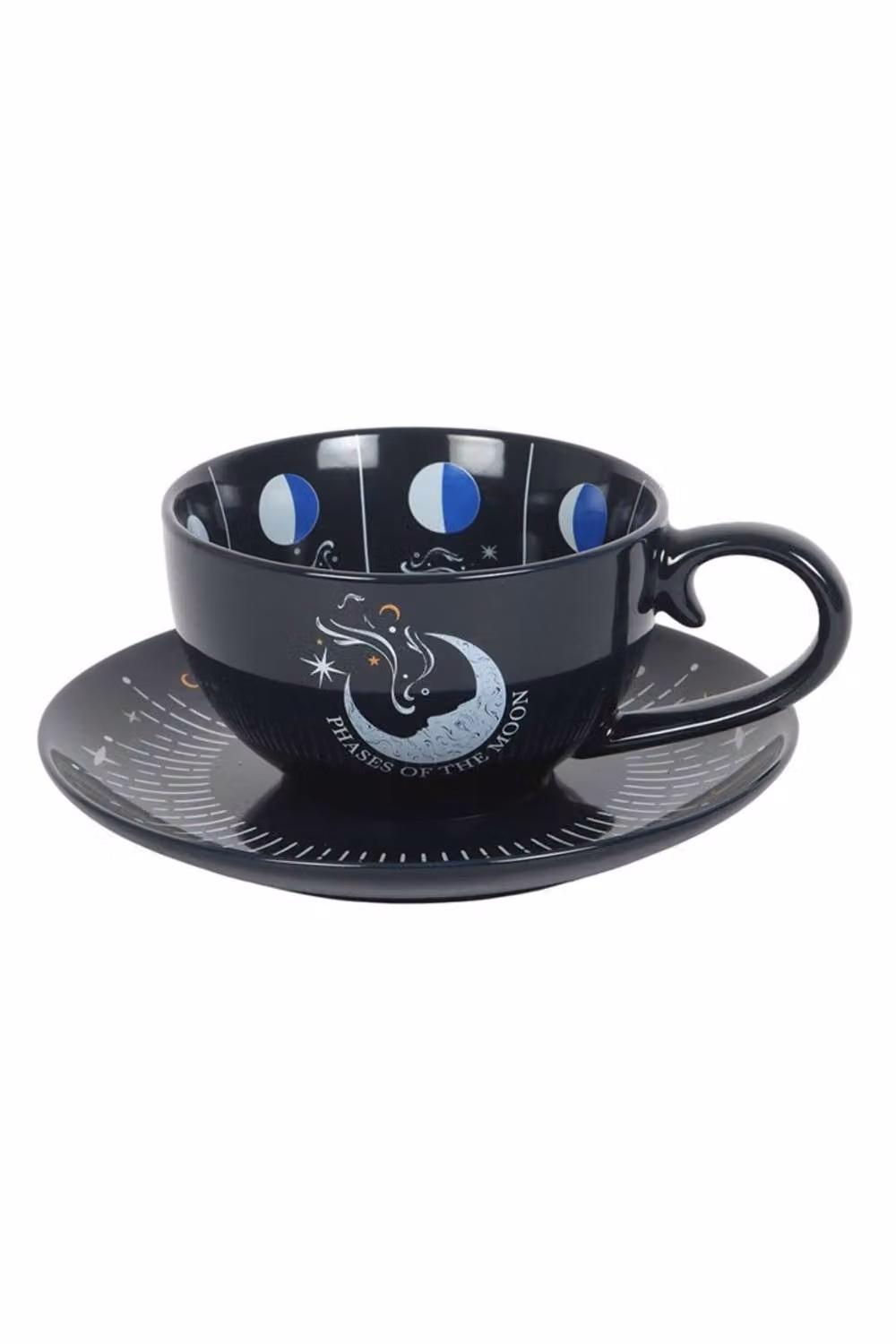 KDMD Blue Moon Phase Geometric Tea Cup and Saucer Set – 2