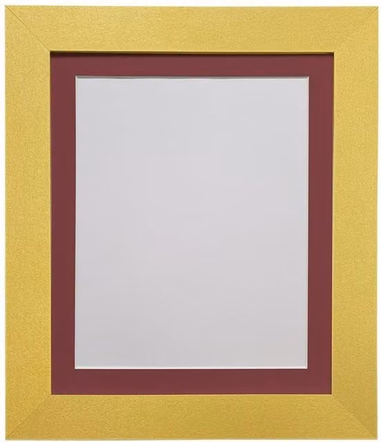 Frames & Mirrors 4U Metro Gold Metal Single Picture Frame with Red Mount for A4 Images