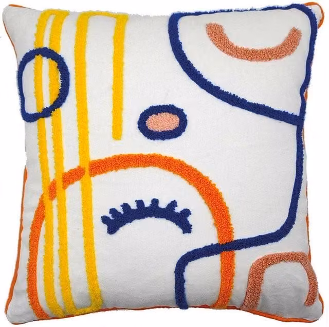 Dan Hobday Feel Good 2 Multicolour Graphic Square Velvet Filled Cushion