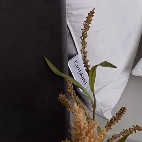 EarthKind Feather and Down Medium Support Pillow, White, W: 74 cm, H: 48 cm – 3