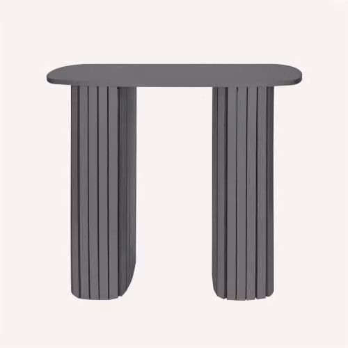 OHS Madison Ribbed Modern Console Table in Anthracite Grey, W/D/H: 80 x 30 x 70 cm