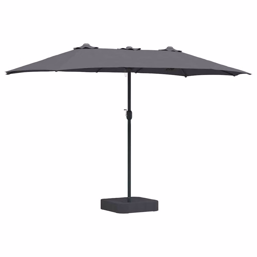 Berkfield Home Modern Folding Garden Parasol in Anthracite, W/D/H: 385 x 209 x 244 cm – 3