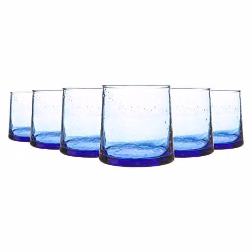 Nicola Spring Merzouga Blue Glass Tumblers, 200ml, Pack of 6 – 1